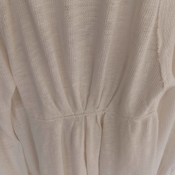 Free People Aztec White Embroidered Tunic Top Boho Hippie Waffle Thermal Large - Picture 8 of 15